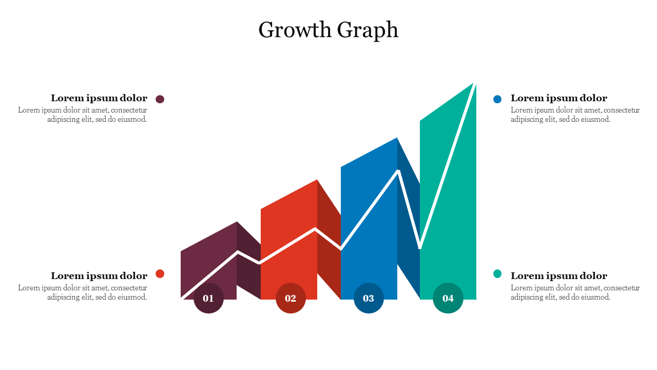 Innovative Growth Graph PowerPoint Template With Four Nodes